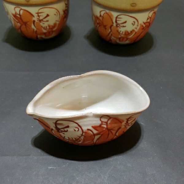 煎茶道具 湯冷まし 急須 五彩唐子遊図 造 平安北峯 初だし京焼 色絵