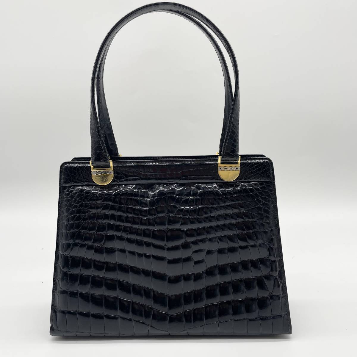 ☆美品☆ZAGLIANI クロコダイル レザー ハンドバッグ リアルレザー 
