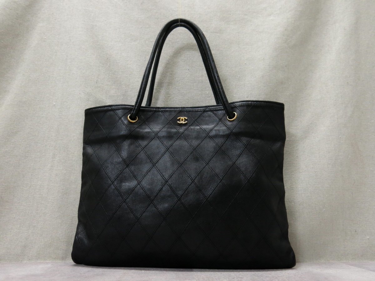人気セール，正規品 CHANEL シャネル ココマーク マトラッセ ラムスキン レザー 本革 ハンド バッグ 黒 G金具 ヴィンテージ B5 収納 Js30519(ハンドバッグ)｜売買されたオークション情報、yahooの商品情報をアーカイブ かばん、バッグ