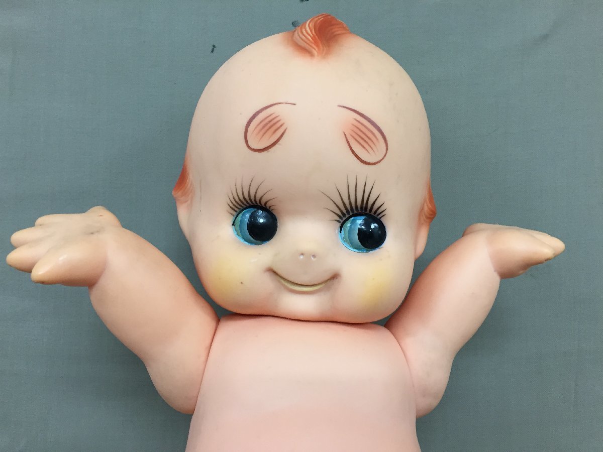 昭和レトロ キューピー人形 ソフビ 緑羽根 35㎝ 参考価格】特大
