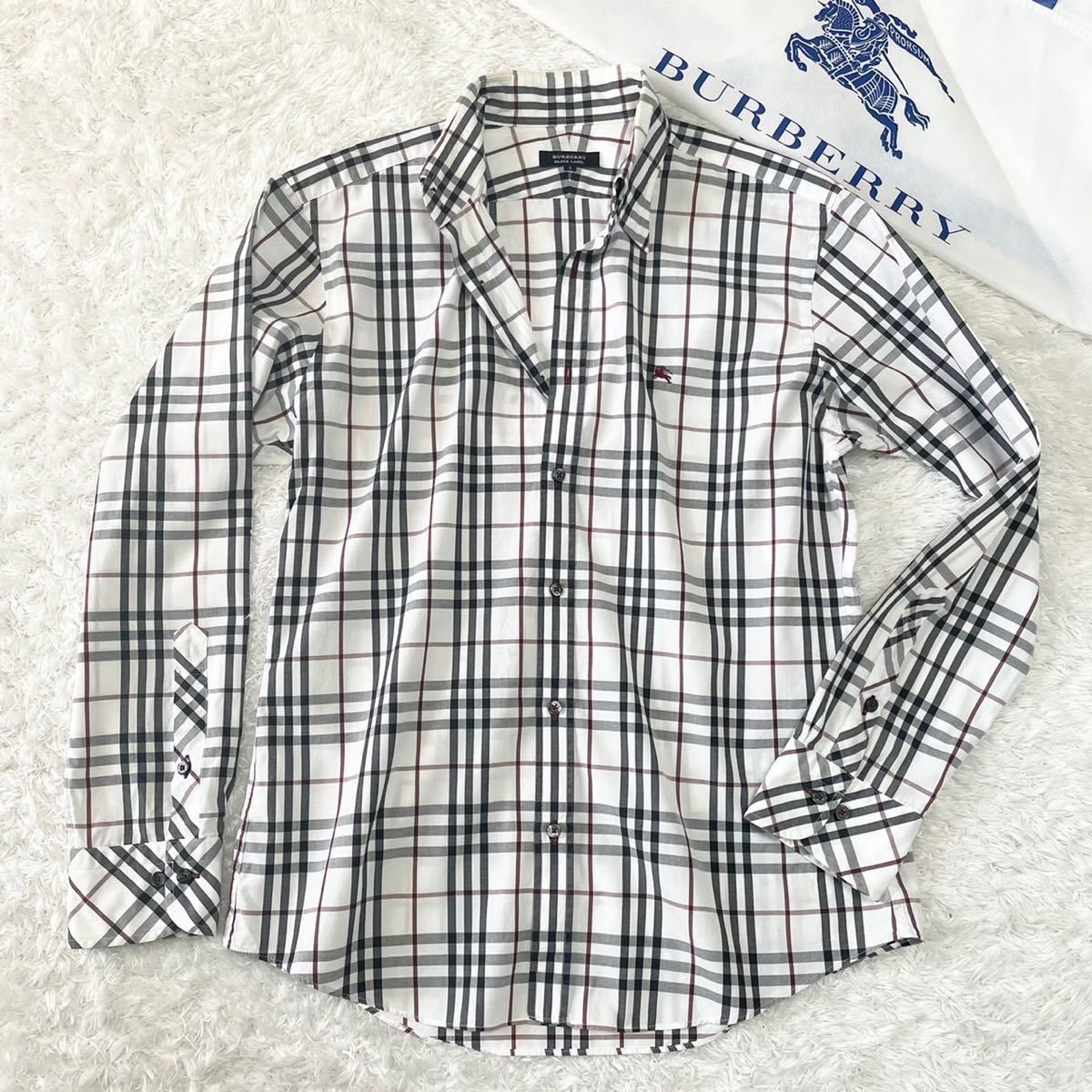 美品 3/L【紳士の極み】バーバリーブラックレーベル 定番ノバチェック  