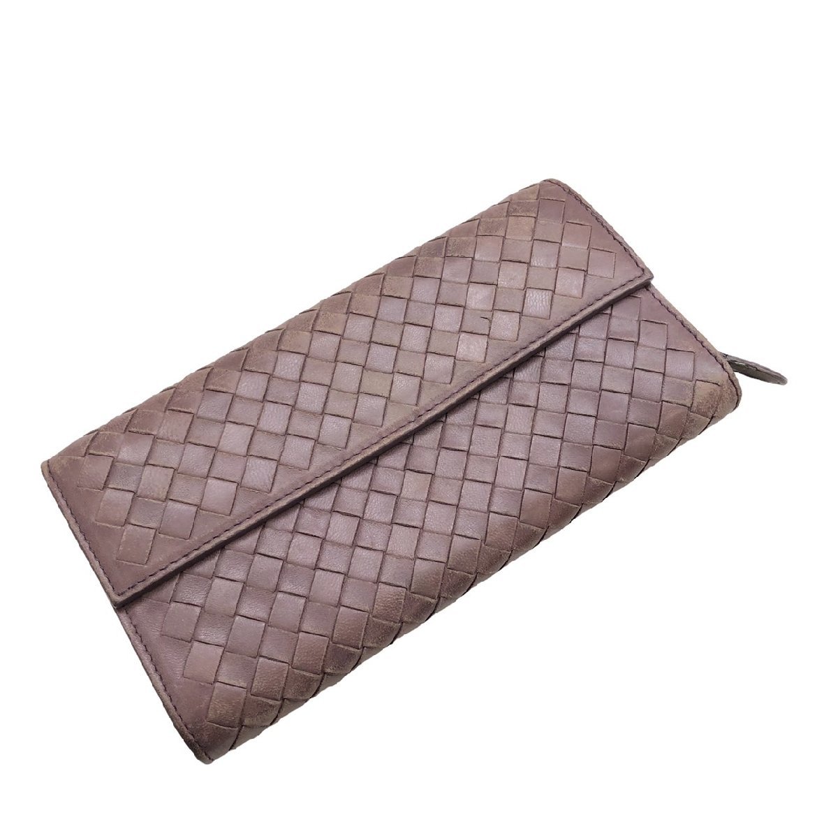 ボッテガヴェネタ イントレチャート 二つ折り 財布 長財布 パープル系