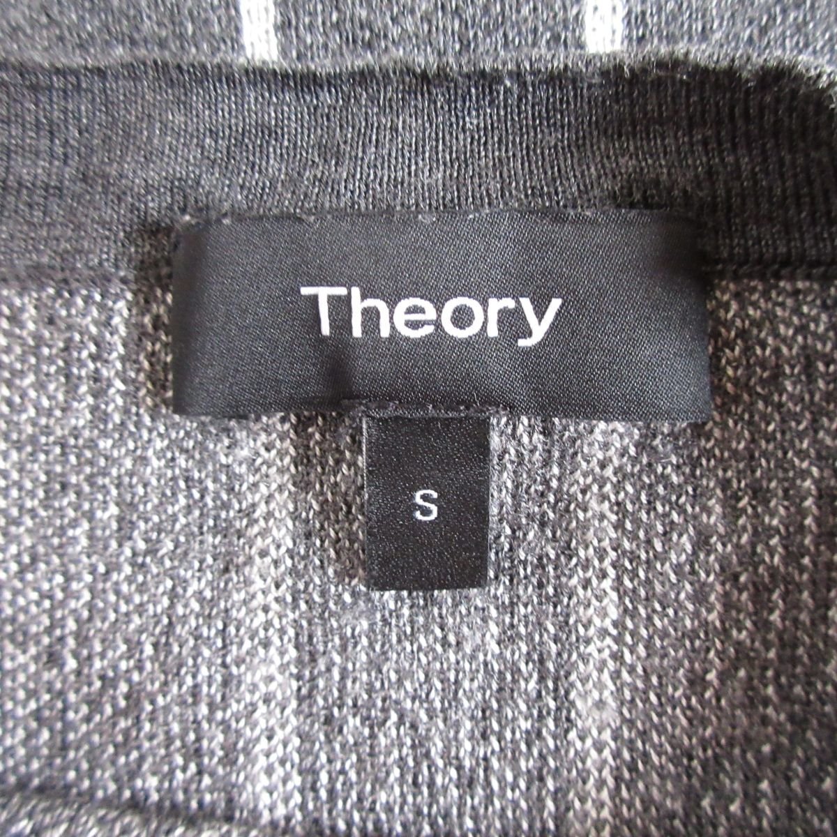 美品 Theory セオリー ENZO JQ ストライプ柄 カシミヤ×シルク 長袖 