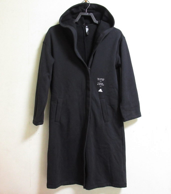 adidas スウェット フルジップ パーカー カーディガン 黒 ブラック M