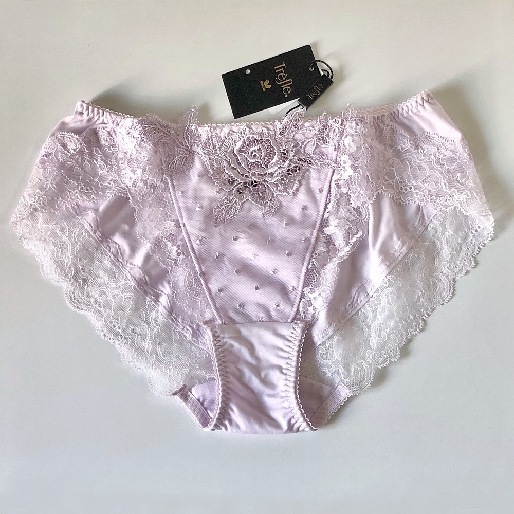 ■ワコール■トレフル■37G ウィーン舞踏会■ハイレッグショーツ ビキニショーツL PBF737 スワロ付き パープル 花刺繍 スパンコール レース