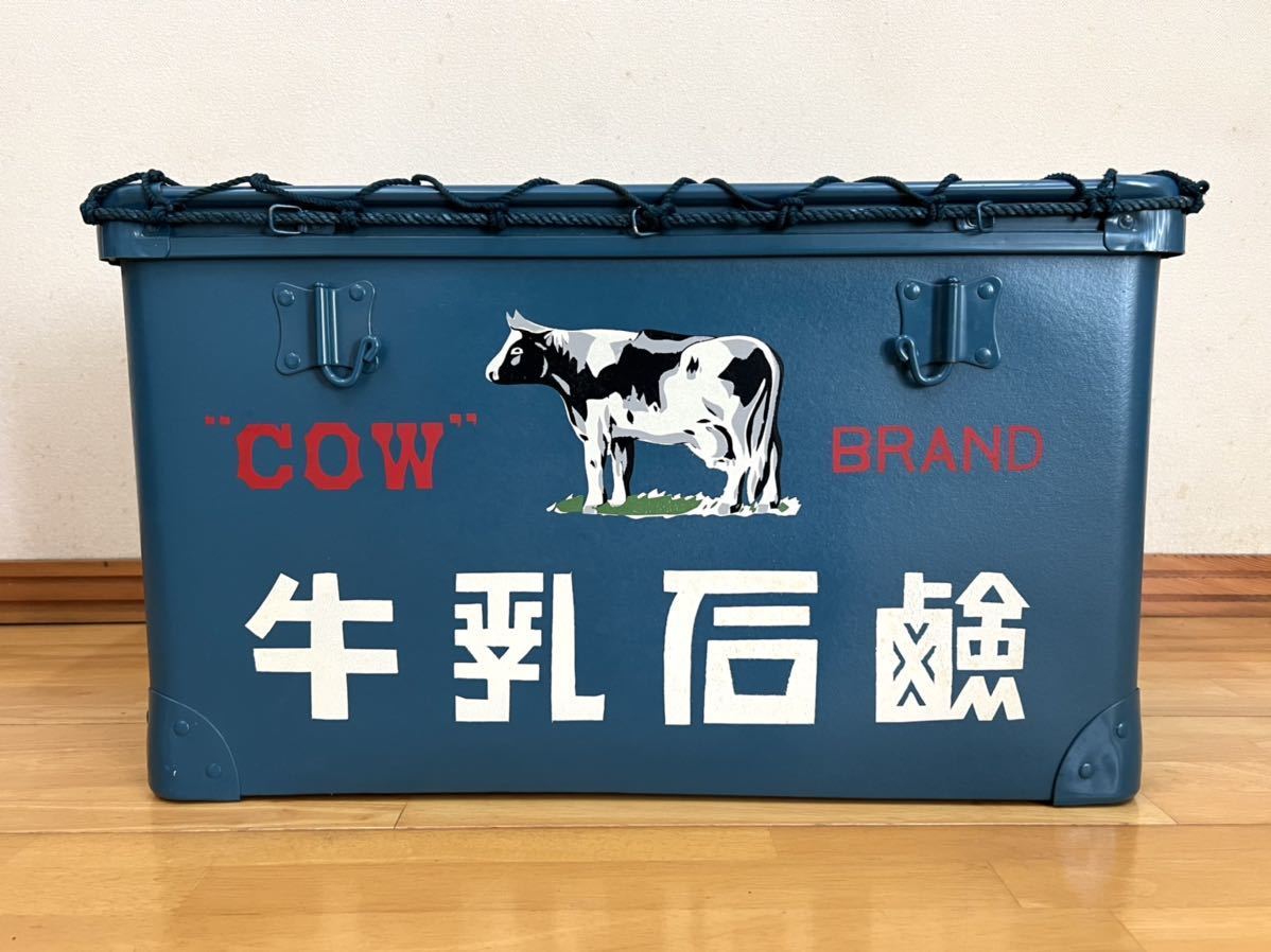 デッドストック 牛乳石鹸 ボテ箱 ネット付 青 未使用 COW BRAND 昭和 