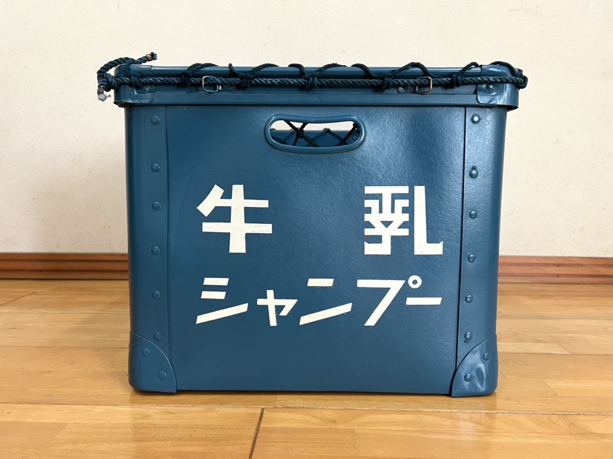 デッドストック 牛乳石鹸 ボテ箱 ネット付 青 未使用 COW BRAND 昭和 