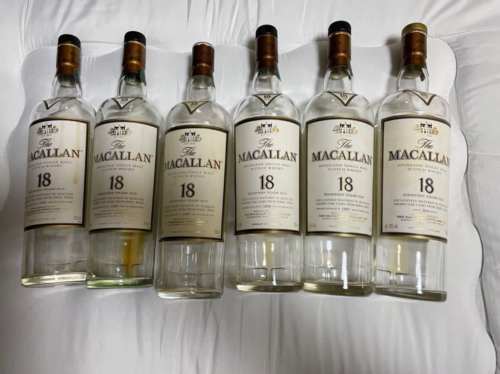 MACALLAN マッカラン 18年 700ml 空瓶 6本 空箱6個 MACALLAN 18年