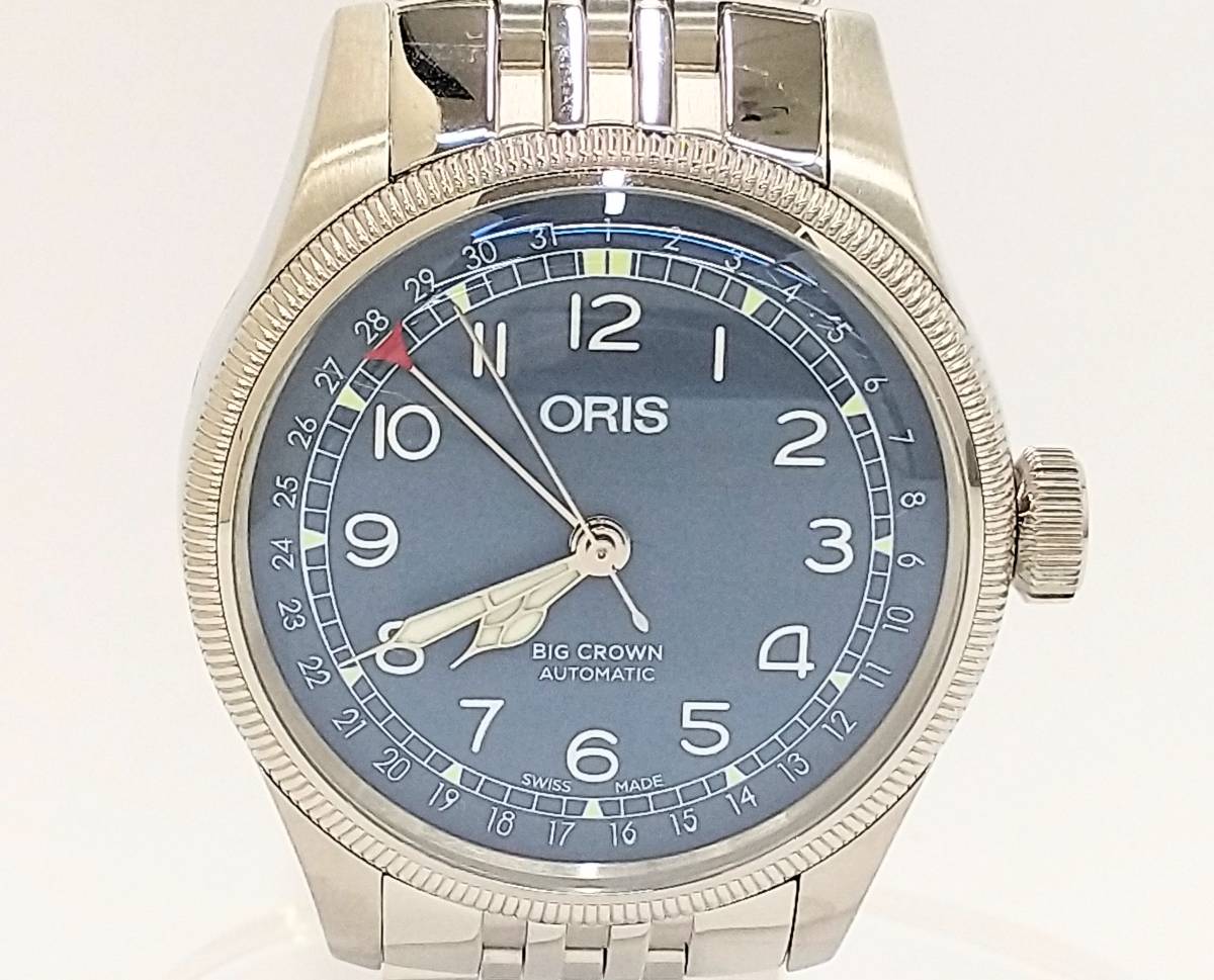 美品】ORIS オリス ポインターデイト 自動巻き メンズ 腕 時計 01.754 