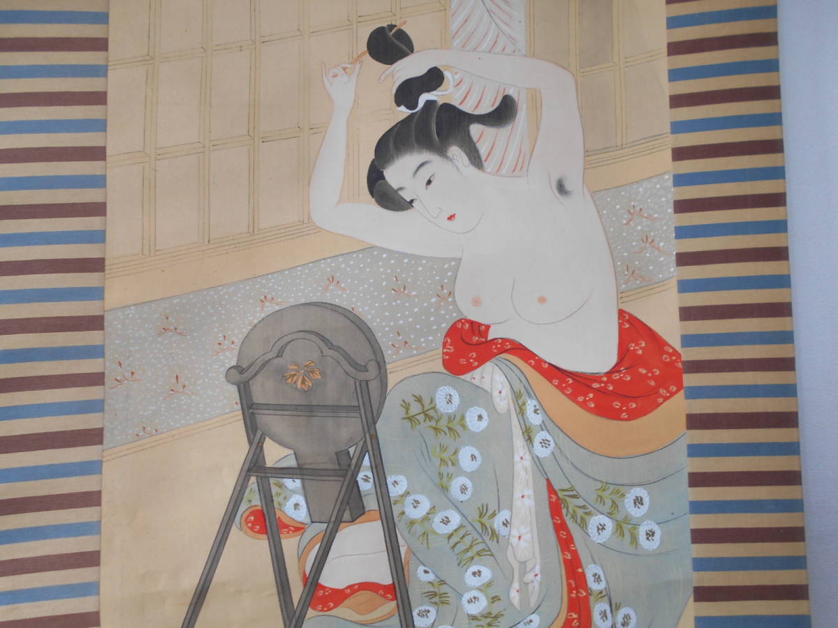 掛け軸 美人画 清重 肉筆 | 古い掛け軸(掛軸) - Yahoo!オークション 