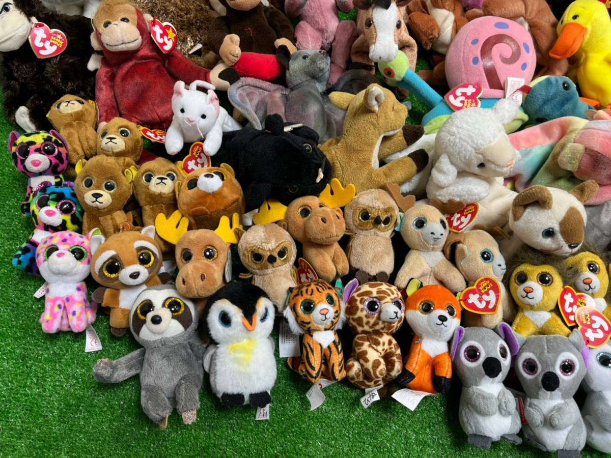 大量セット⑧動物 まとめて56体 Ty Beanie Babies ぬいぐるみ △2-140 Ty ぬいぐるみ 大量 まとめ タグ付有 スポンジボブ ビニーズ