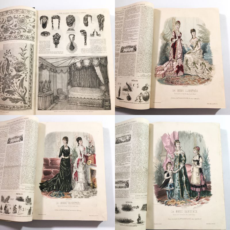銅版画◆フランス 1882年 ファッション誌『ラ・モード・イリュストレ』No.6 ファッション誌『La 貴婦人 A007【版画複製版】フランスアンティーク 版画