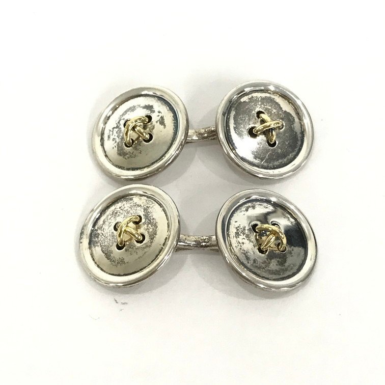 AKAG3052】TIFFANY&Co. ティファニー ボタンモチーフ カフス 925-750 