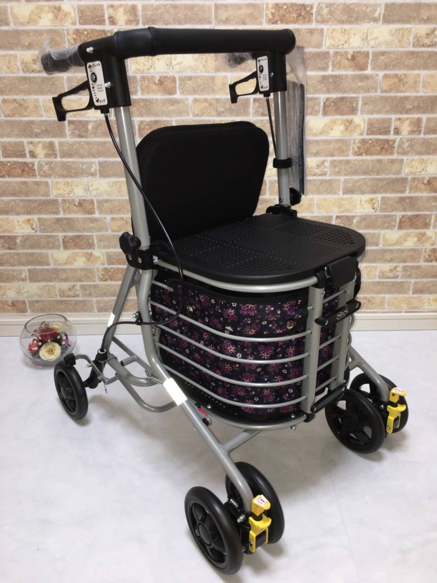 島製作所 シンフォニーバスケット 花柄 箱取説完備(歩行補助車、シルバーカー)｜売買されたオークション情報、yahooの商品情報をアーカイブ公開 - オークファン 歩行補助車、シルバーカー