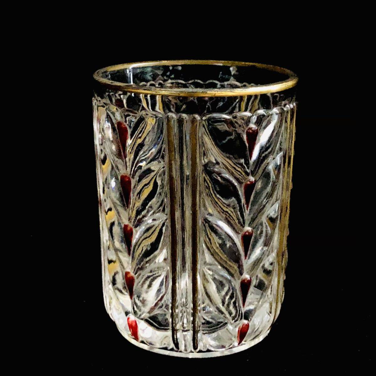 オールドバカラ赤金赤金彩帝政様式装飾紋ラージボール&プレート