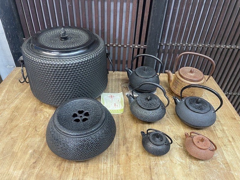 未使用 保管品 南部鉄器 鉄窯 鉄瓶 茶道具 煎茶道具 水差し 書道具 