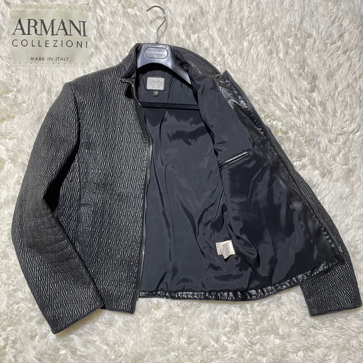 アルマーニ【圧巻のスタイル×最高級ラムスキン】ARMANI COLLEZIONI 