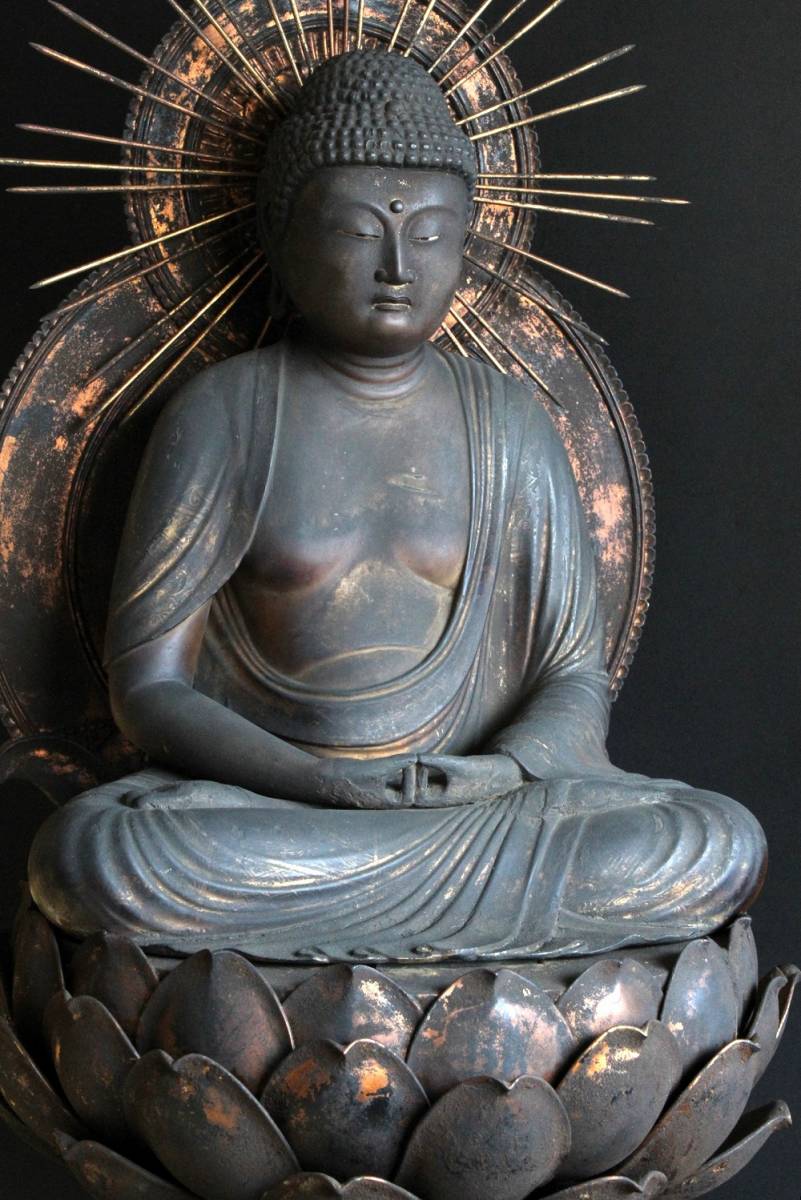 木彫 阿弥陀如来坐像 江戸時代 玉眼(仏像)｜売買されたオークション