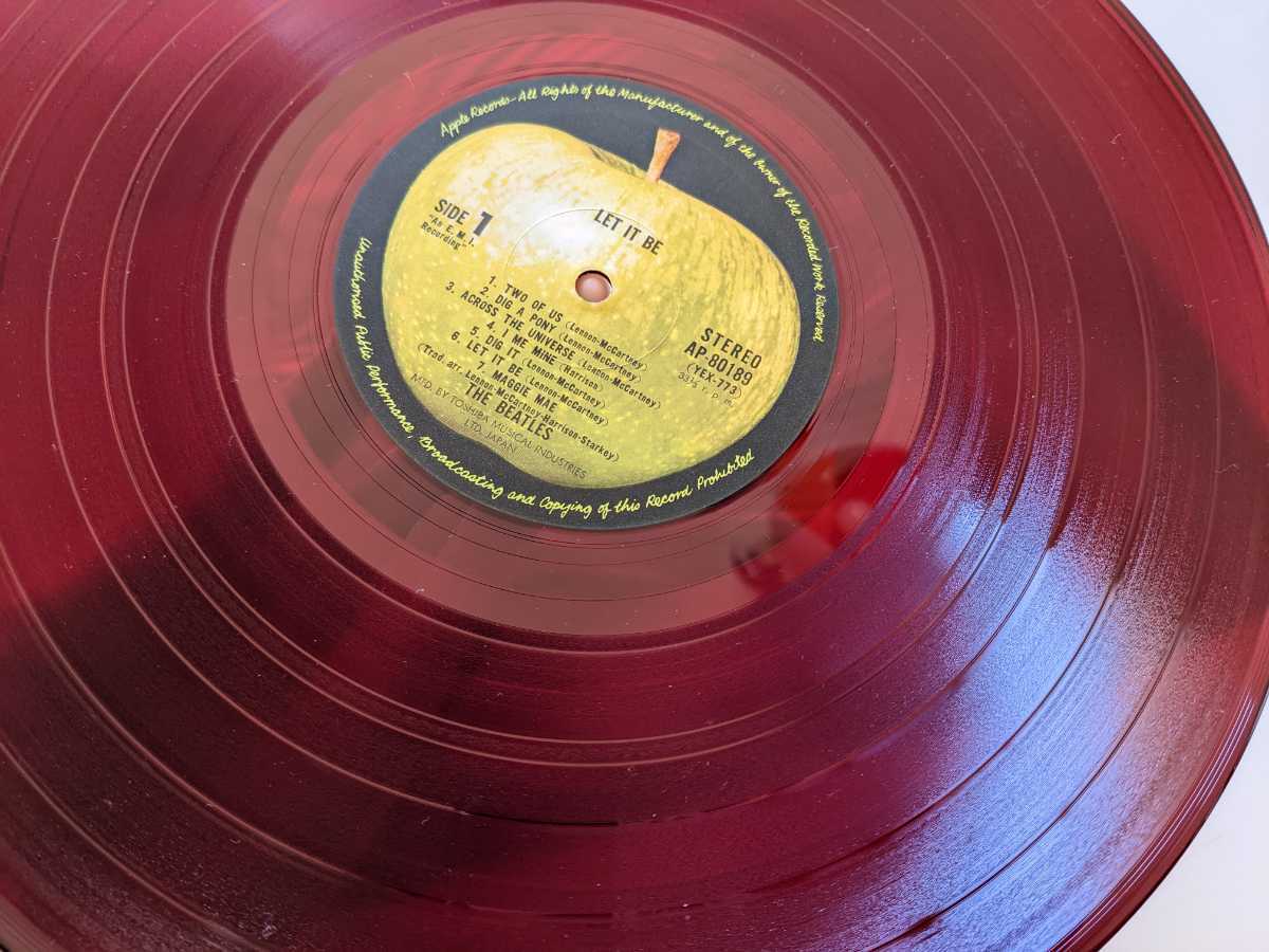 稀少 補充票付 2種帯付 赤盤 LP BEATLES ビートルズ LET IT BE レットイットビー AP-80189 丸帯 RED WAX RARE APPLE アップル 試聴済 レア_2