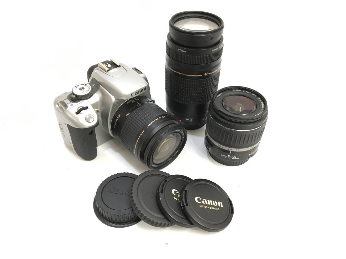 【豊富な，人気SALE】 Canon EOS Kiss Digital X + CANON ZOOM LENS EF-S 18-55mm 1:3.5-5.6 Ⅱ USM 等レンズ3本 キャノン デジタル一眼レフカメラ(キヤノン)｜売買されたオークション情報、yahooの商品情報をアーカイブ公開 - オークフ キヤノン