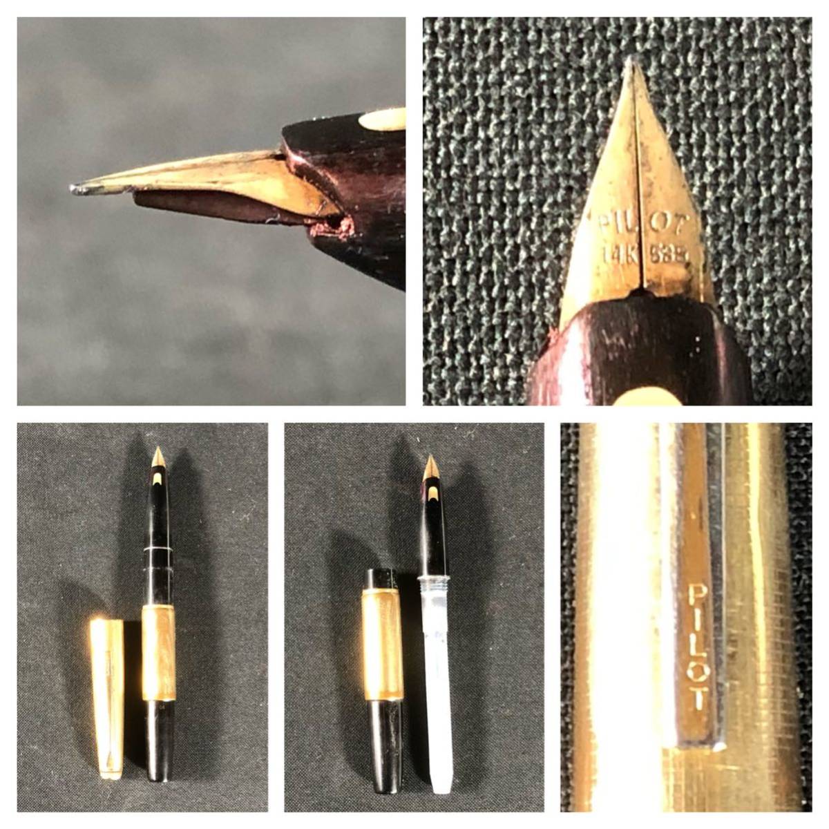 11/8n9 万年筆 まとめて 5本 ペン先 18k 14k PILOT PLATINUM Elite