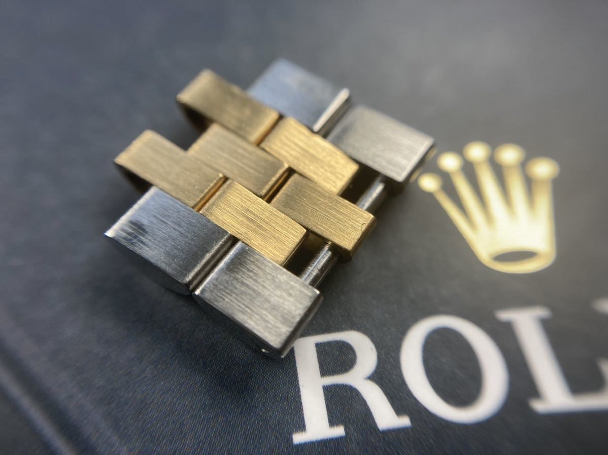 ROLEX 16013 付属品 2コマx2 YG/SSコンビ & 木製内箱 純正 純正品 2コマ 16263 16013 16233 コマ ロレックス コンビ YG