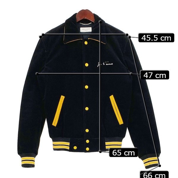 サンローランパリ 17AW Jet aime TEDDY JACKET バーシティジャケット 
