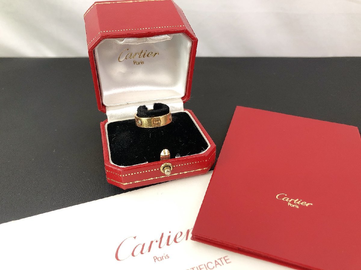 ケース・証明書あり】Cartier/カルティエ K18 3Pダイヤ ラブリング 56 