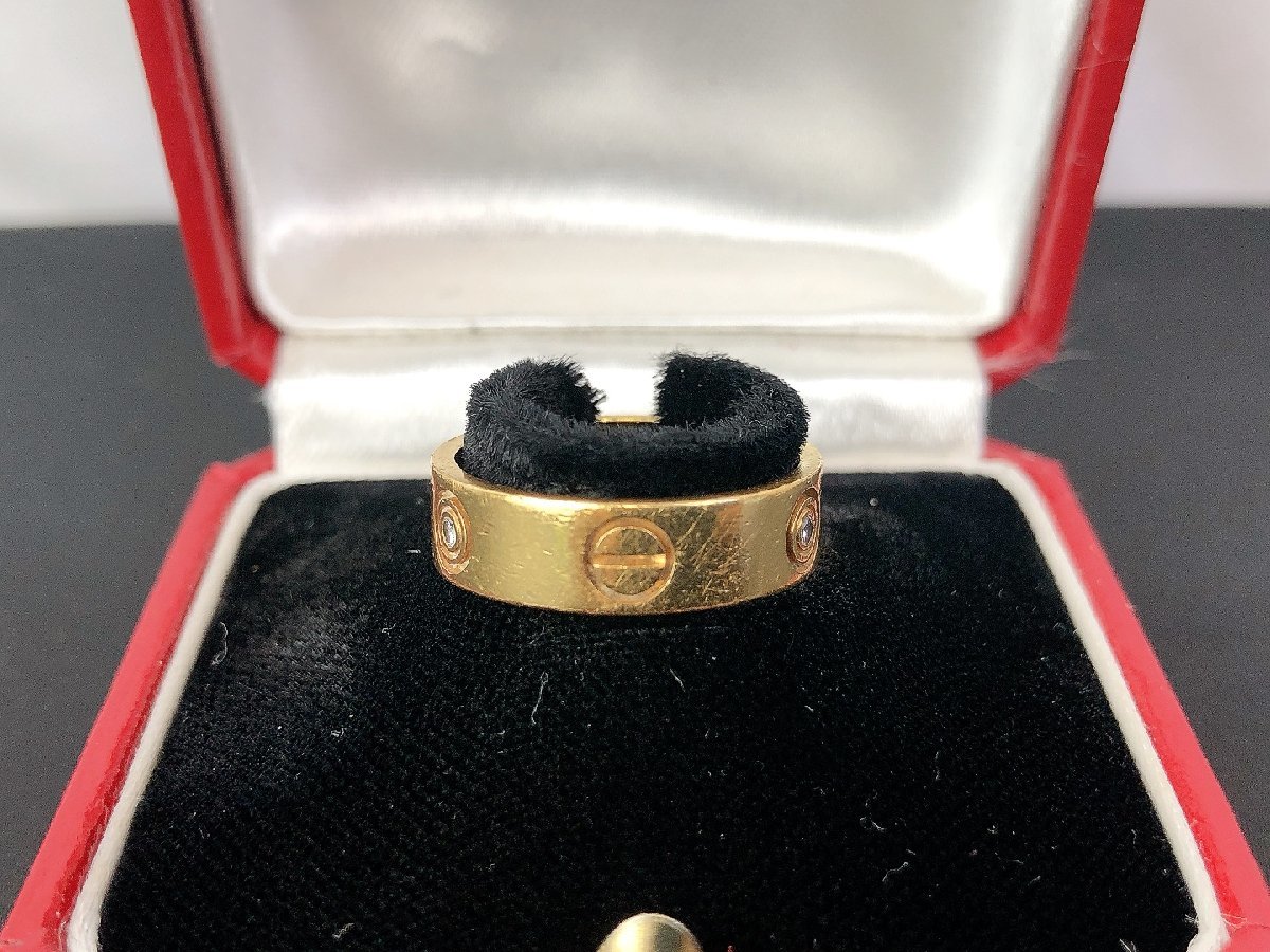 ケース・証明書あり】Cartier/カルティエ K18 3Pダイヤ ラブリング 56 