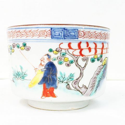 中国美術 南京赤絵火入 香炉 火入れ 筒茶碗 古染付 南京赤絵 火入 陶器 
