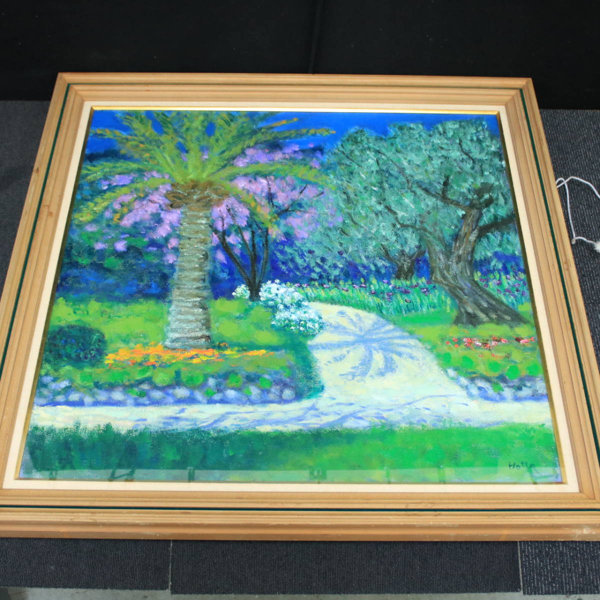 一枚の絵取扱作品 堀田高 直筆サイン『南仏カーニュにて マントン暮色