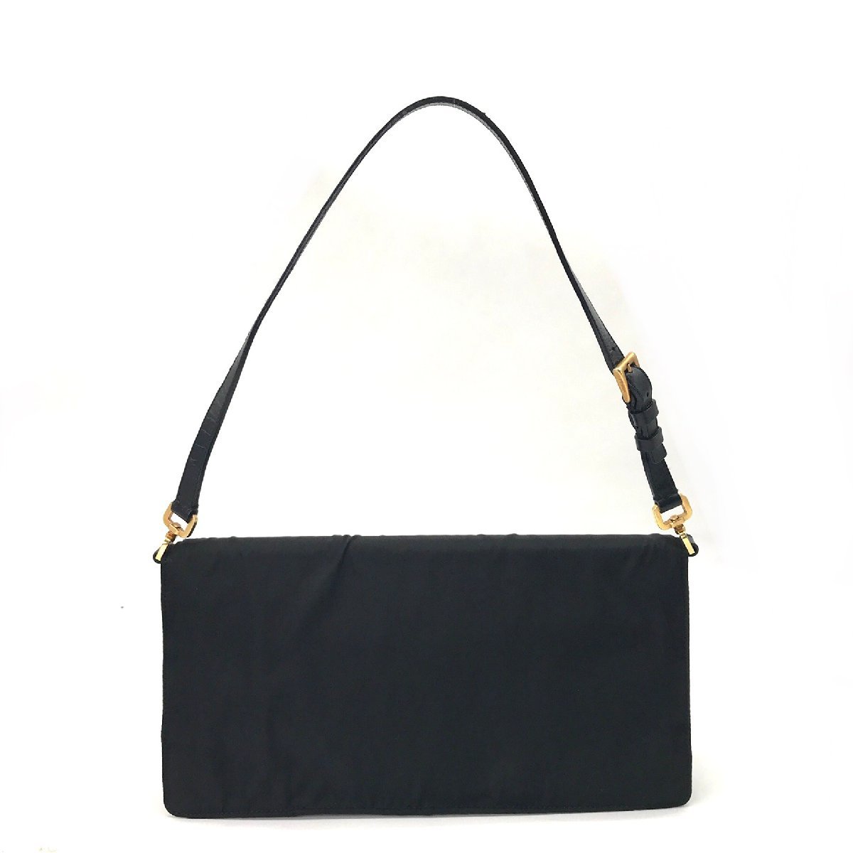 1円 良品 PRADA プラダ ナイロン ロゴ プレート ショルダー バッグ 