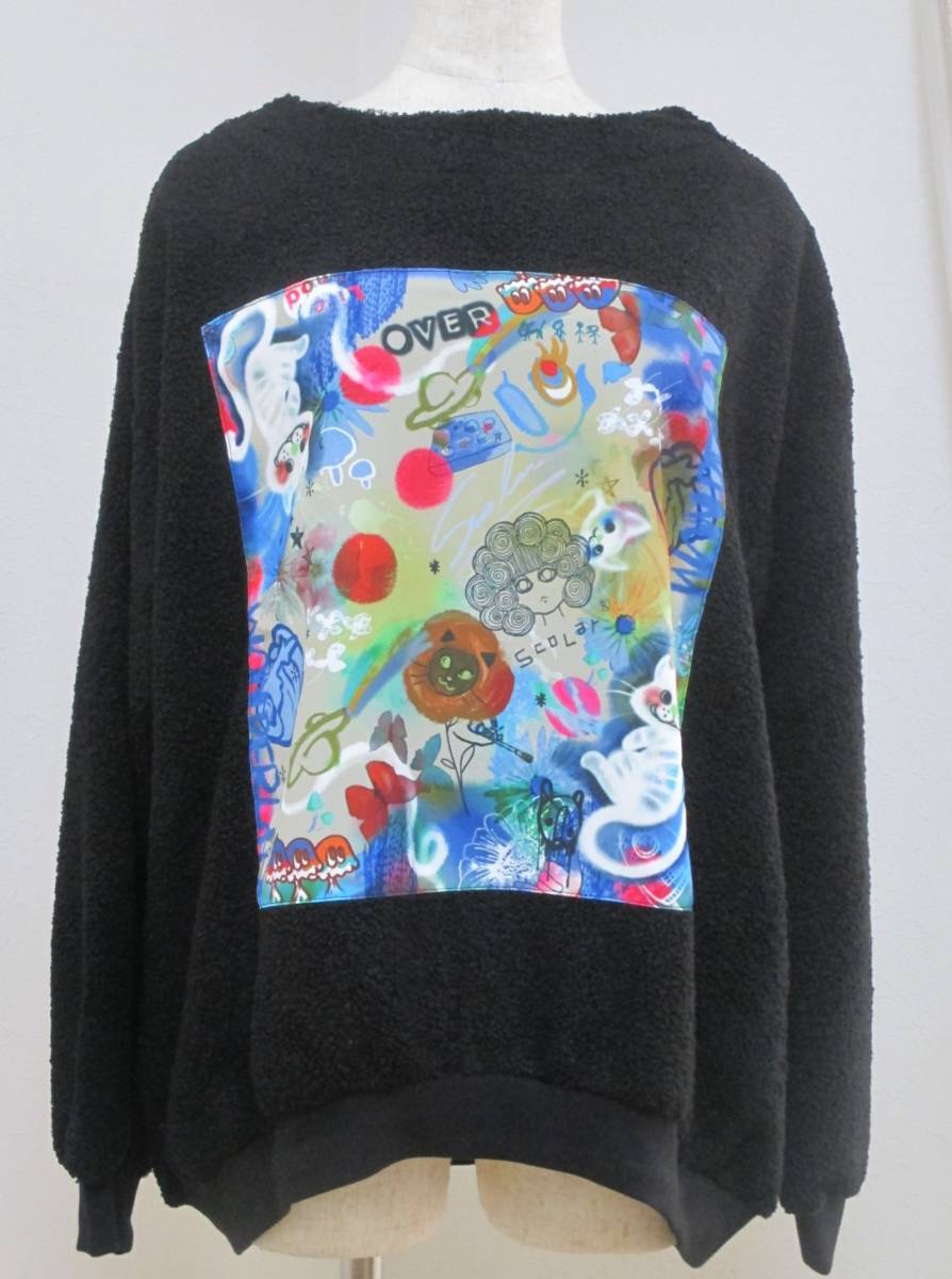 【大得価，大人気】 【格安！☆Scolar/スカラー*アップリケ ボア 691 黒】