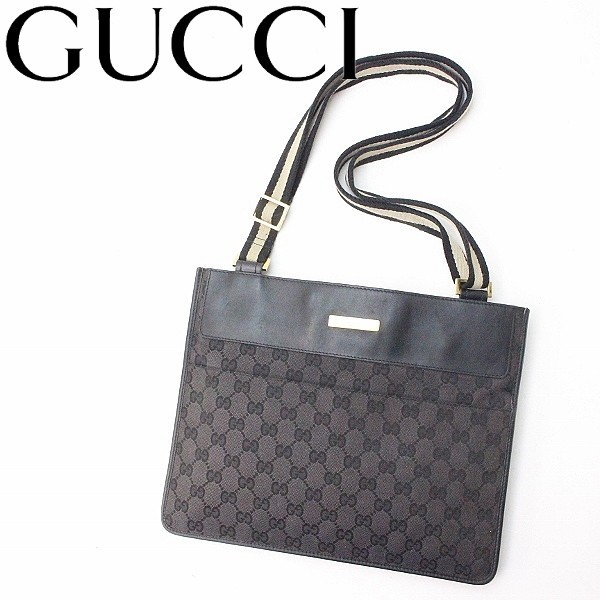 1円 GUCCI グッチ オールドグッチ ヴィンテージ GG柄 PVC×レザー