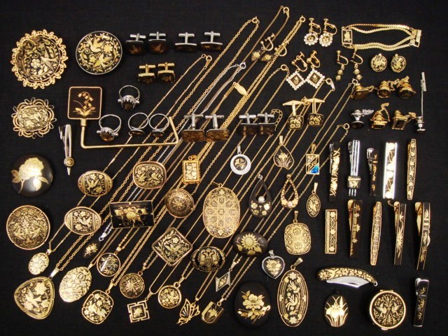 豪華☆超大量!!金工・象嵌・アクセサリー76点セット!!ネックレス
