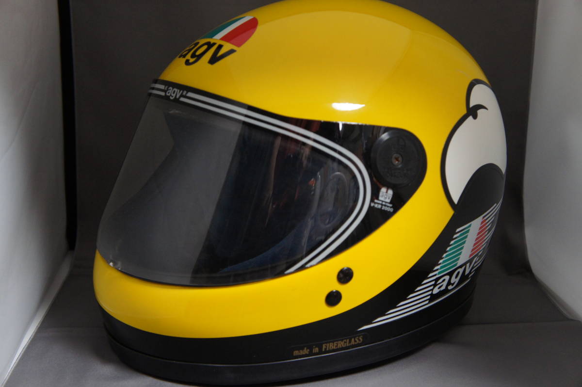 80年代？ 当時物 ケニーロバーツ agv ヘルメット 専用袋付き made in 