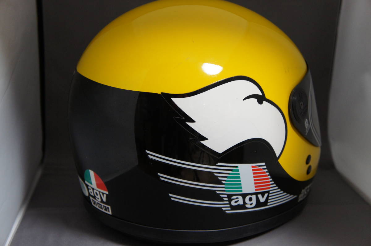 80年代？ 当時物 ケニーロバーツ agv ヘルメット 専用袋付き made in 