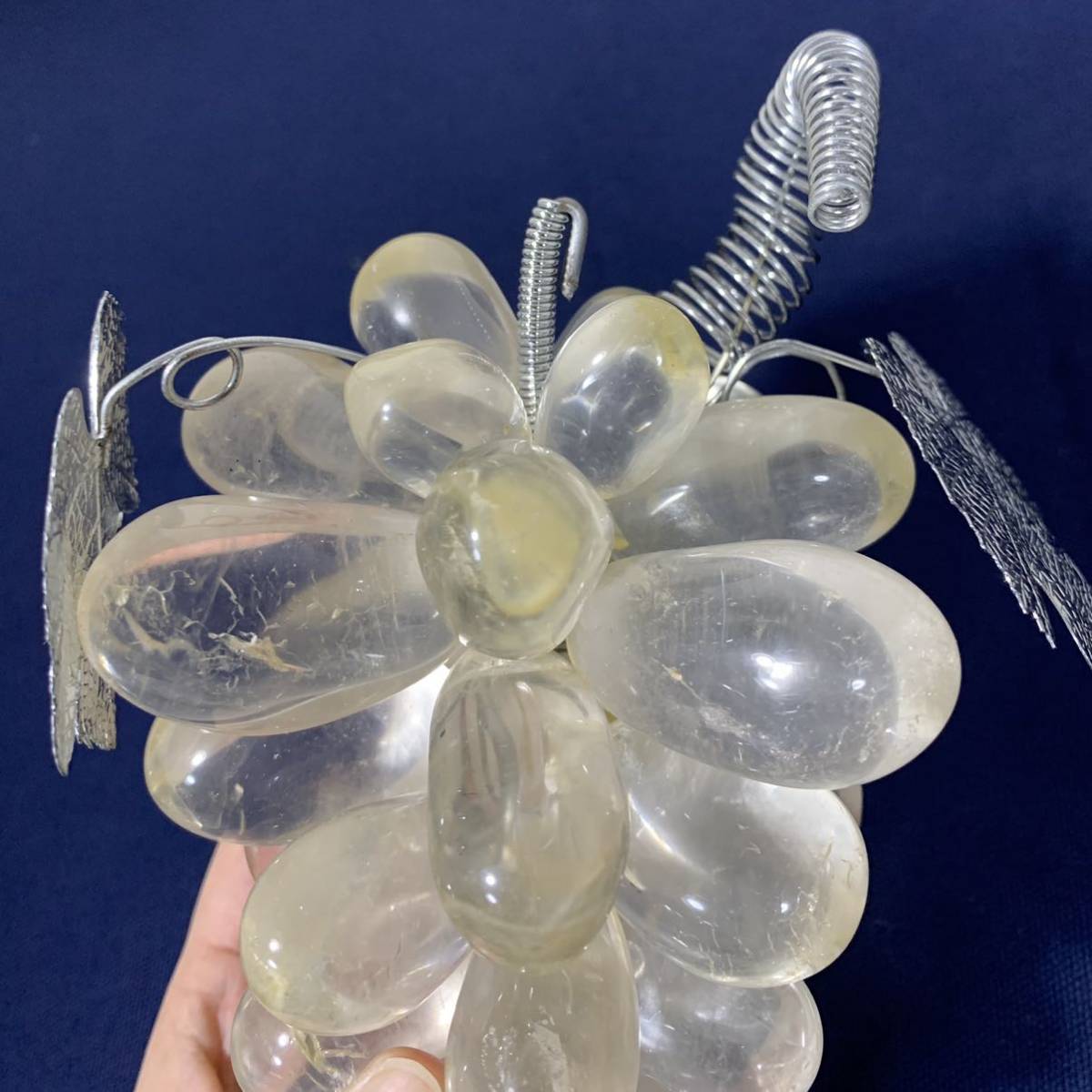 天然水晶 クリスタル 観賞用 置物 葡萄 大粒ぶどう オブジェ 飾り 
