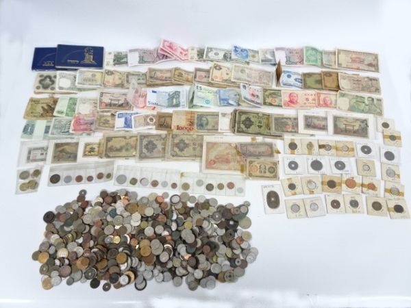 旧貨幣コレクション 収集ワールド 紙幣 : 日本 約4.6Kg⁄コイン まとめ⁄ 海外 外貨 ◎同梱