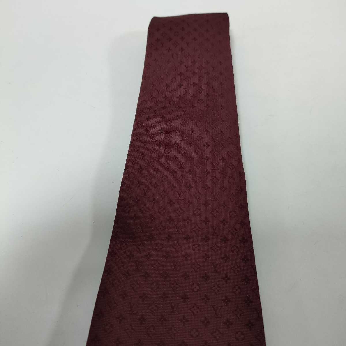 Louis Vuitton(ルイヴィトン)ボルドー総柄モノグラムネクタイ ルイ