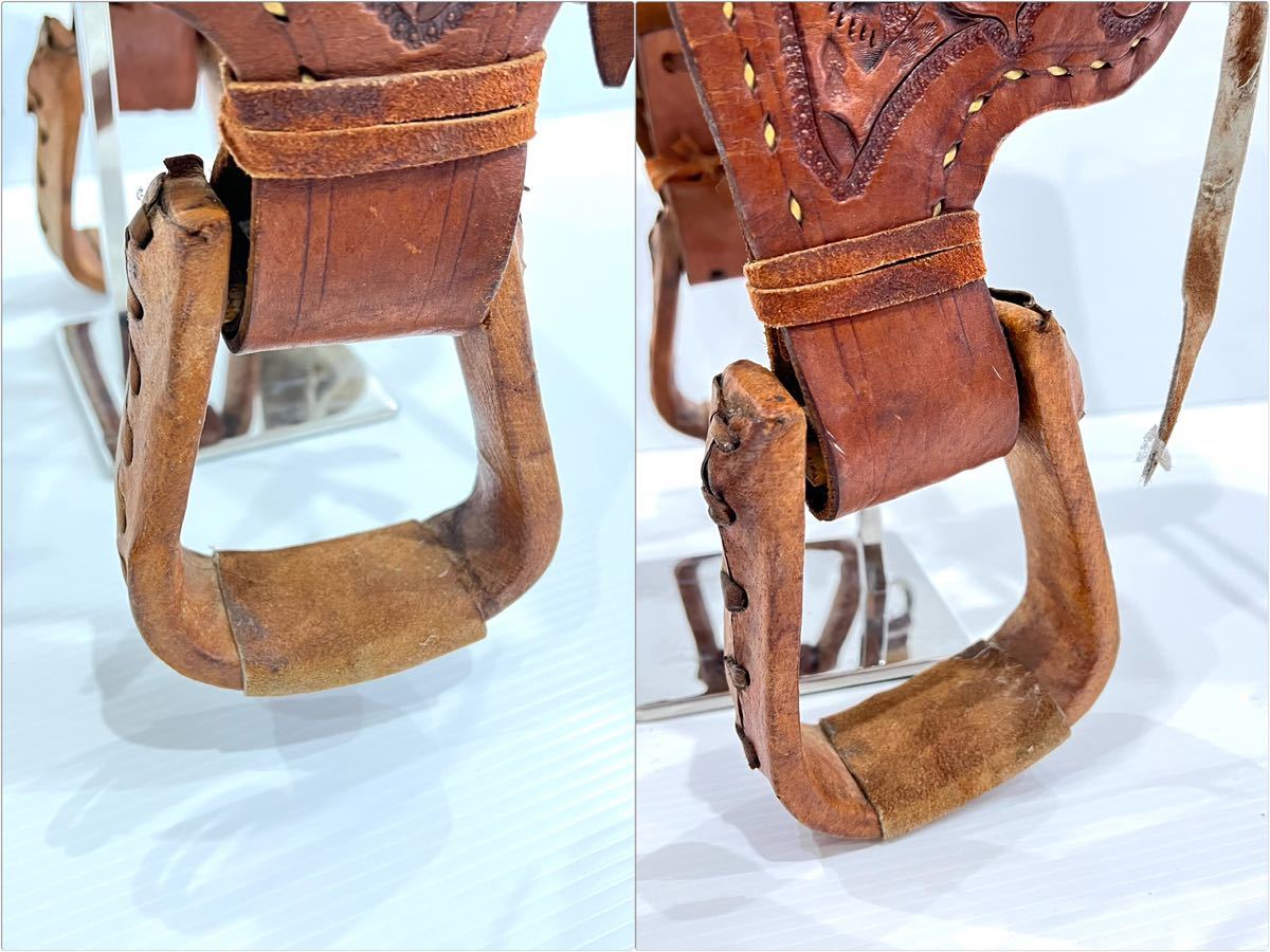 十一174］鞍/乗馬鞍/ウエスタンサドル/カウボーイ/革細工/馬具 
