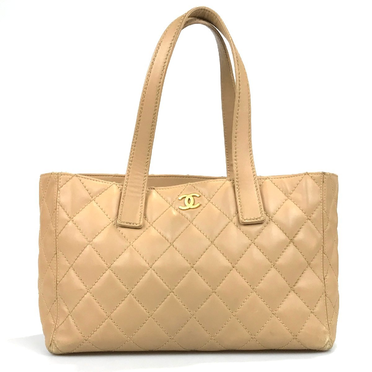  1円 シャネル CHANEL バッグ トートバッグ マトラッセ ワイルドステッチ 9番台 レザー ベージュ ココマーク ゴールド金具(ハンドバッグ)｜売買されたオークション情報、yahooの商品情報をアー かばん、バッグ