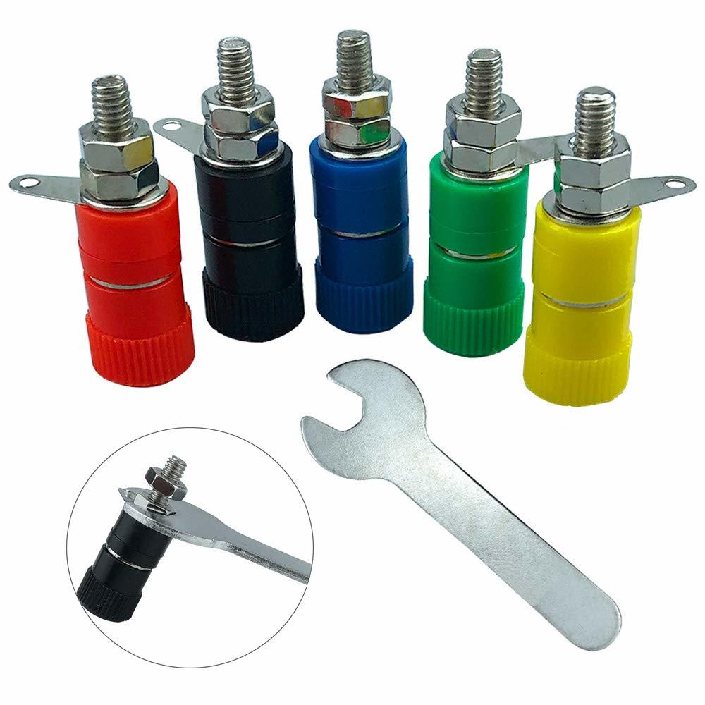 FULARR 30個 プレミアム バインディングポストターミナル、4mmバナナプラグコネクタ用 (5色)_4