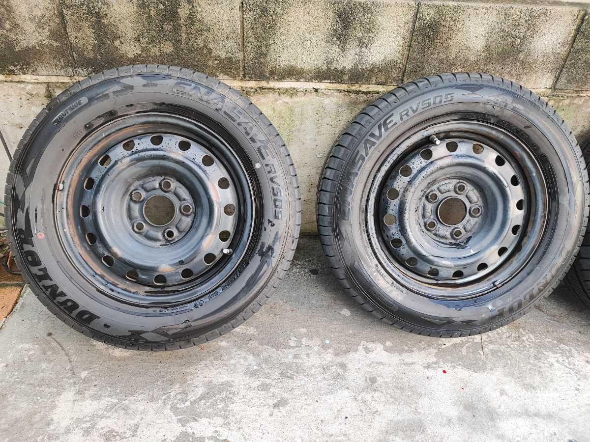 DUNLOP 195/65R15 エナセーブ 4本セット サマータイヤスチールホイール