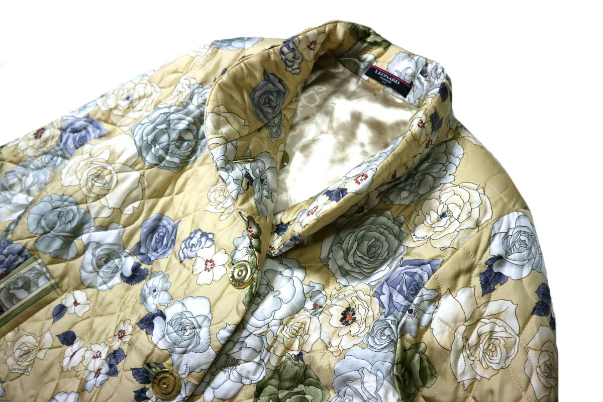 概ね美品/シルク生地！◇日本製 LEONARD レオナール 花の総柄
