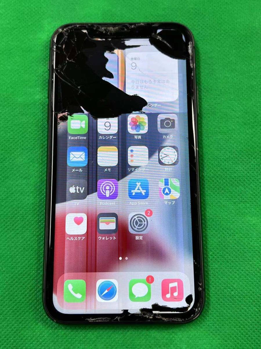 液晶漏れ、割れ SIMフリー iPhone 11 64GB ブラック ジャンク品 送料無料
