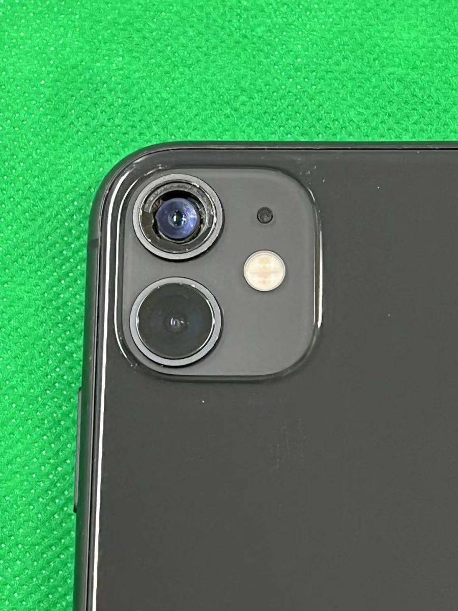 液晶漏れ、割れ SIMフリー iPhone 11 64GB ブラック ジャンク品 送料無料