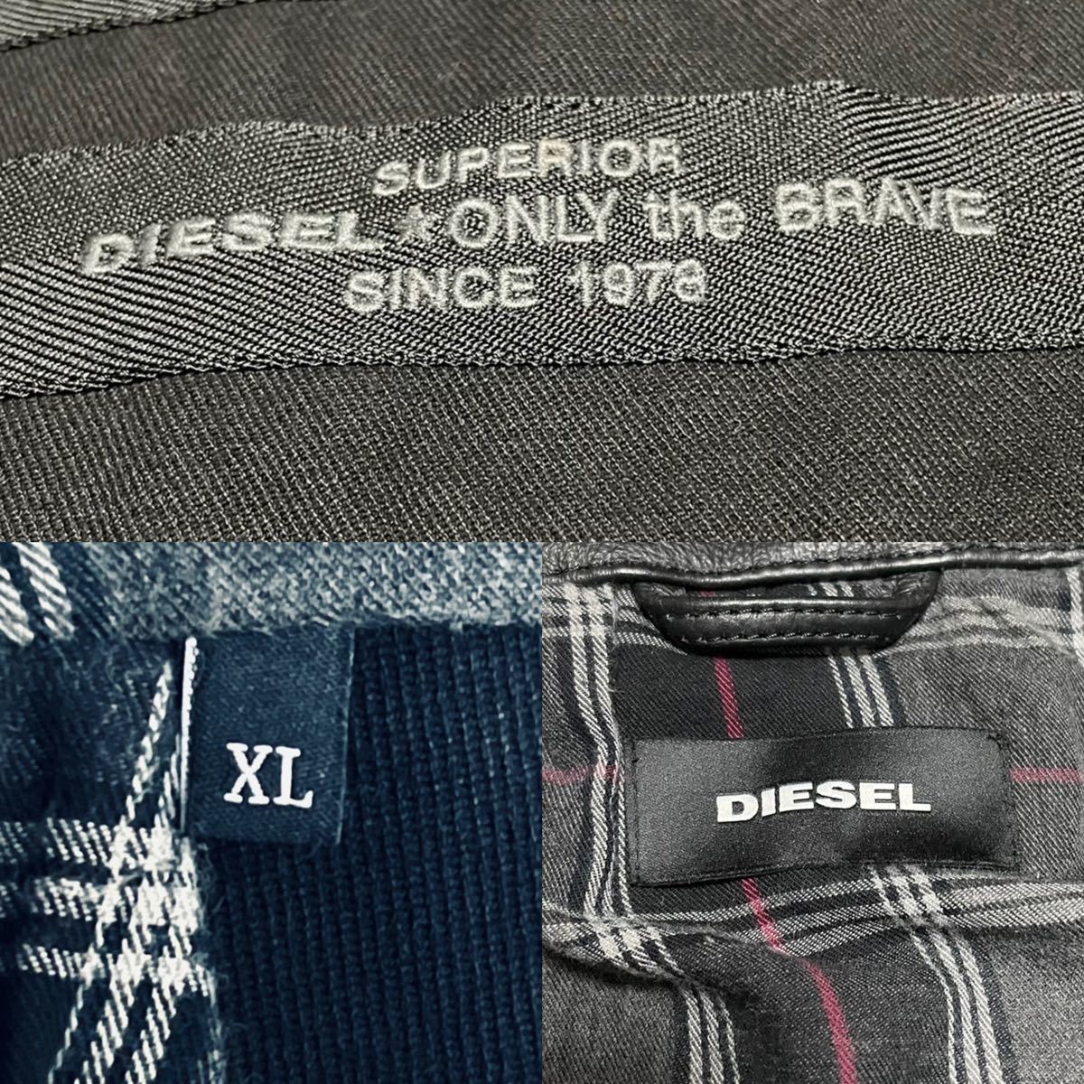 新品】DIESEL ディーゼル 高級レザージャケット XXL 本革100％ 【公式