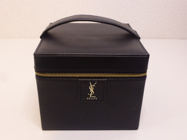 YSL バニティケース 黒 バニティバッグ ノベルティ メイクボックス メイクケース コスメ収納 ブラック イヴ・サンローラン 化粧品入れ