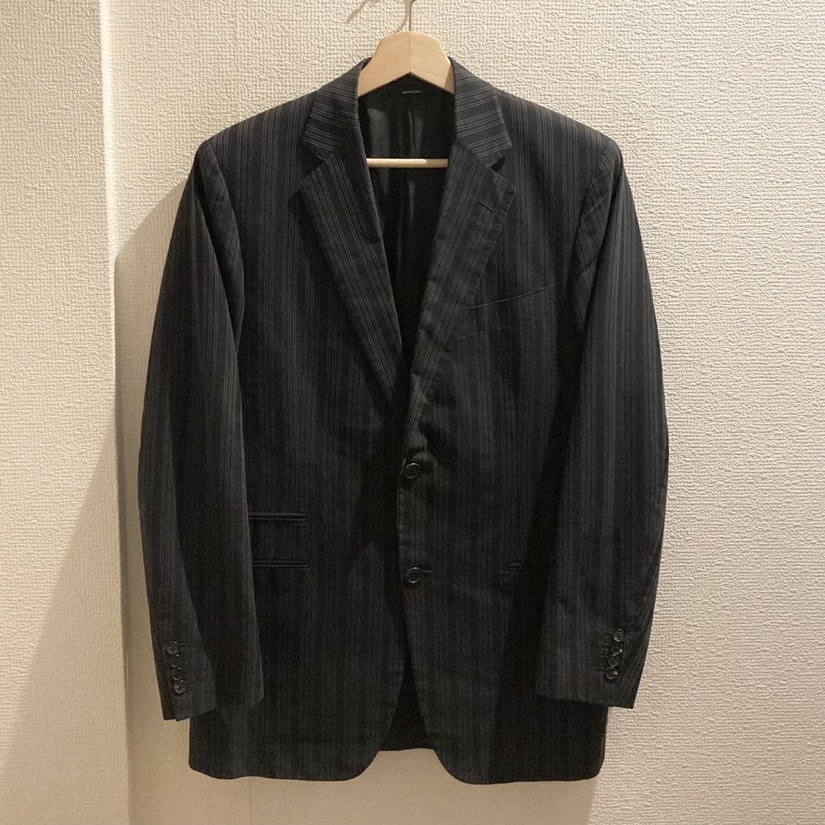 エルメス HERMES ストライプ柄2つボタンテーラードジャケット48 HERMES 